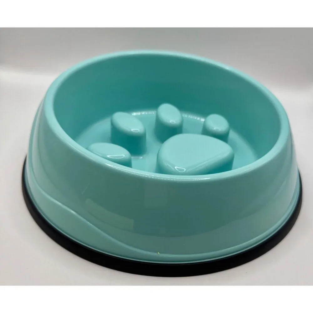 pawprint slow feed dog bowl